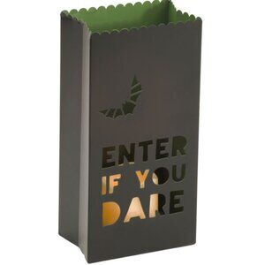 🎃 Halloween LED Candle Lantern Enter If You Dare HALLOW HOME Cut Out